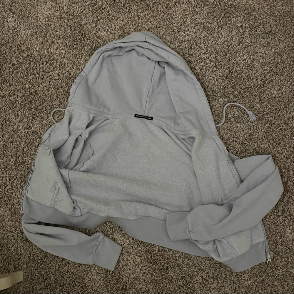Brandy Melville Purple Crop Zip Hoodie